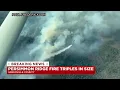 Persimmon Ridge fire triples in size
