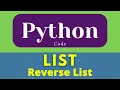 Reverse List In Python List In Python Python Tutorial Exersices