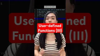 Part 3 How to write user-defined functions
