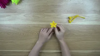 How to make a stunningly beautiful yellow apricot blossom branch using only chenille wire.