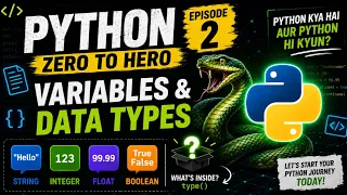 Episode 2 Variables and Data types Python zero to Hero series Tec ecoder