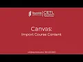 Canvas Import Course Content