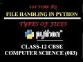Python Data file handling in hindi Part 2 Types of file Class 12 Computer Science New 083 CBSE