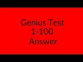 Genius Test 1-100 Answer