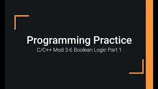 C Programming Examples 03-6 How to Work with Boolean And Logic