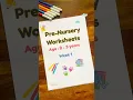 PreNursery Worksheets