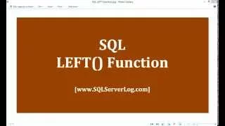 35 - SQL LEFT Function