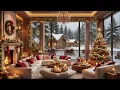 🎶 Holiday Jazz 2025 by the Fireplace 🎄🎅 Cozy Living Room with Christmas Tree \u0026 Snowfall ❄️