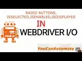 WebdriverIO Tutorial Radio Button handling isSelected isEnabled isClickable - Episode 8