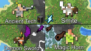WorldBox But Everyone Gets Random Modded Weapons!