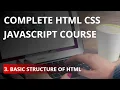 Basic Structure of HTML Website Complete HTML CSS JavaScript Course in Hindi - Tutorial