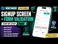 React Native Signup Screen Form Validation Step by Step Part 2