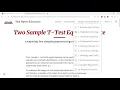 Two Sample T Test Application Data Collection Analysis Results Explained Using MS Excel Minitab
