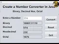 How to Create a Number Converter in Java Using NetBeans Binary Decimal Hexadecimal Octal