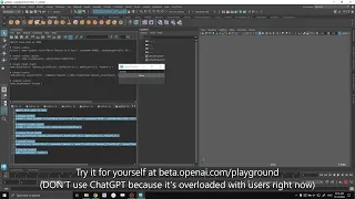 AI now writes MAYA SCRIPTS for you using English input