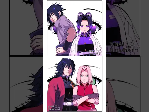 Purple duo 💜.OR. Red duo ♥️   not a ship ❌❌  #naruto #demonslayer #shorts #shinobu