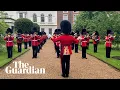Lagu Coldstream Guards perform Three Lions ahead of England semi-final clash