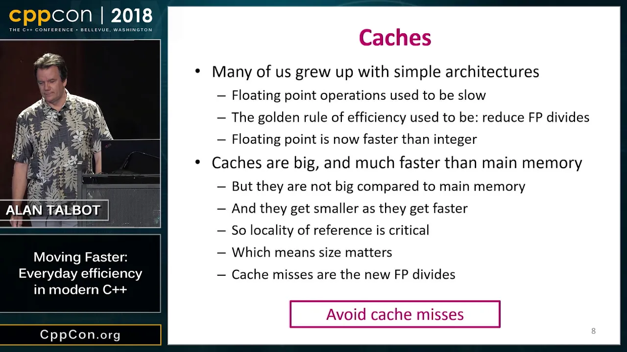CppCon 2018: Alan Talbot “Moving Faster: Everyday efficiency in modern C++”