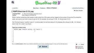 Exercise 3 13 pay Java Tutorial Practice-It