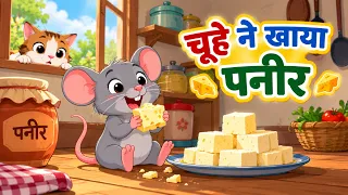 चूहे ने खाया पनीर | Chuhe Ne Khaya Paneer | Hindi Nursery Rhymes | Kids Songs | Hindi Balgeet