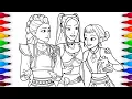 KPop Demon Hunters Coloring Pages - HUNTRIX How to Color Girls Rumi Mira Zoey