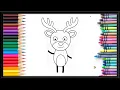 coloring cute deer step by step coloring Book page