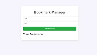 Frontend Projects Build a Bookmark Manager App with HTML CSS JavaScript - Learn Fast