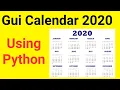 How To Create Gui Calendar Using Python Python projects