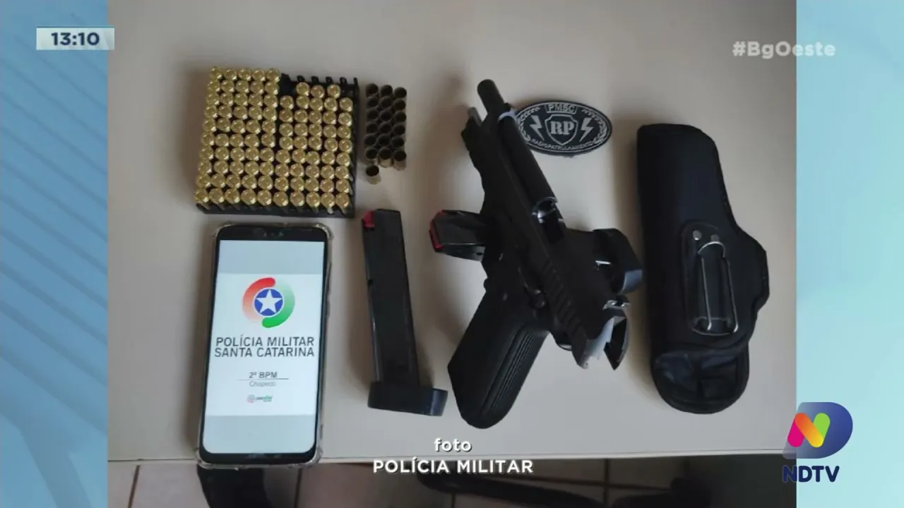 Três armas são apreendidas no fim de semana em Chapecó