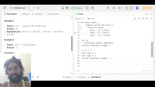 LeetCode 978 Longest Turbulent Subarray O n Sliding Window Style Solution Python