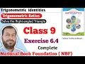 Class 9 exercise 6 4 NBF Maths Ex 6 4 national book foundation maths Trigonometric Identities