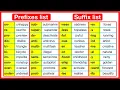 100 Prefixes suffixes in English Prefix suffix list with sentence examples