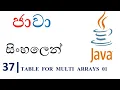 Java Sinhala Tutorial 37 - Table for Multi Arrays 1