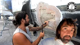 HURRICANE DAMAGED BOAT REBUILD BEGINS! – Episode 94