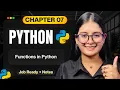 Chapter 07 - Functions in Python Python Full Course 2026 Saumya Singh