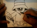 How to Draw - One eye Gangsta with a spraycan and a marker