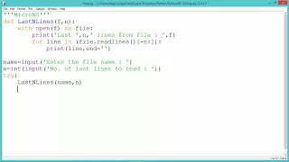 Python Program - Read Last N lines