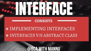 Implementing Interfaces Java Language BCAwithMannu