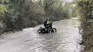 Scott hits first Shiro mud pit on Husky 701