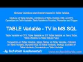 TABLE Variable TEMP Table vs TABLE Variable TABLE Variable vs Table-Valued Type
