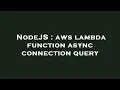 NodeJS aws lambda function async connection query