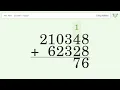 Long Addition Problem 210348 62328 Step-by-Step Solution Tiger Algebra
