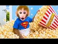 Monkey BonBon Built a Huge Popcorn Playground BB Daily