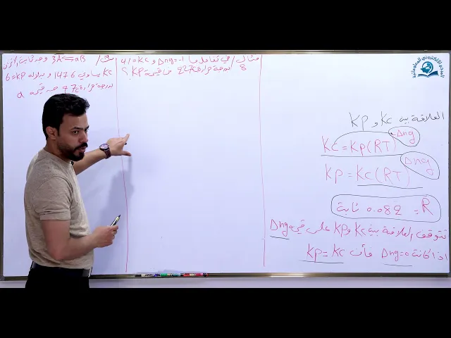 ⁣مادة الكيمياء للصف السادس الاعدادي:حسابات ثابت الاتزان النسبة المئوية