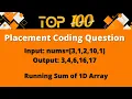Top 100 Coding Question for Placement - 36 Running Sum in 1D Array