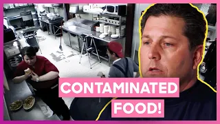 server rubs customers food on her chest mystery diners
