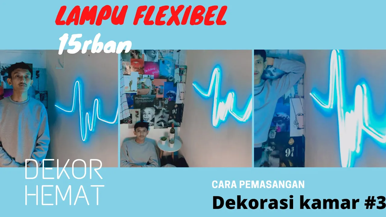 Dekorasi kamar tidur murah pake lampu led neon flex