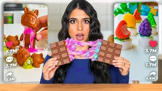 جربت أغرب الحلويات الترند على تيك توك شوكولاتة دبي بغزل البنات 