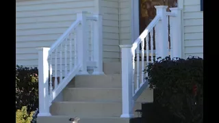 Vinyl Railing Attached To Concrete Patio Stairs