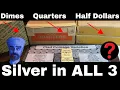 Can We Find Silver in all THESE Coins Dimes Quarters and Half Dollars